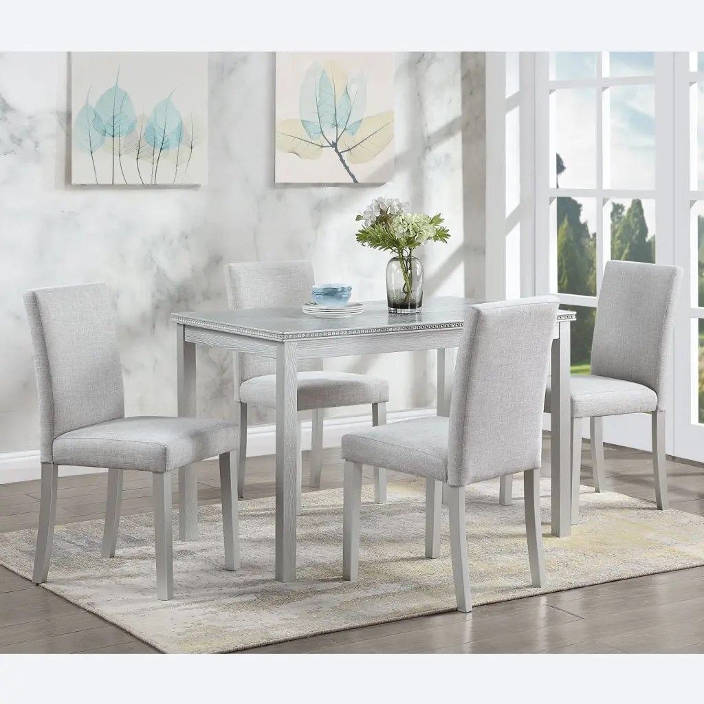 5 Piece Wooden Dining Table Set Kitchen Table Rectangular Design fullbarn e-commerce