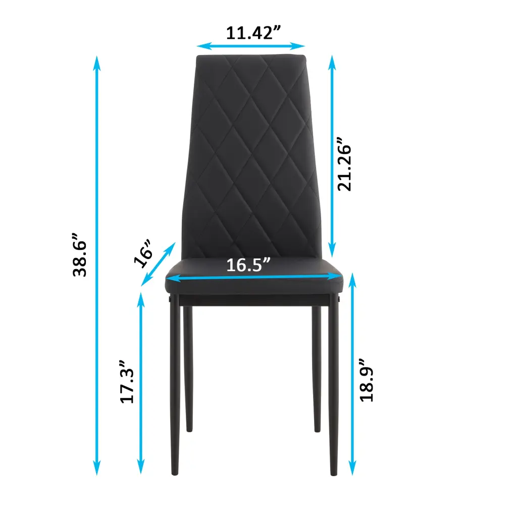 5 Piece Rectangle Tempered Glass Dining Table Set Kitchen and Dining Room jws-w241