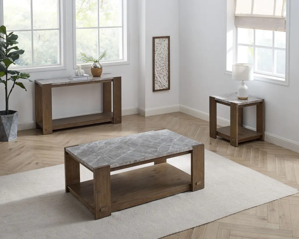 Libby 3 Piece Table Set Brown Wood Kitchen Dining Room Furniture steve silver furniture