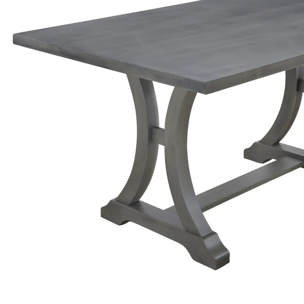 6 Piece Farmhouse Dining Table Set Rectangular Trestle Table And 4 Chairs trexm