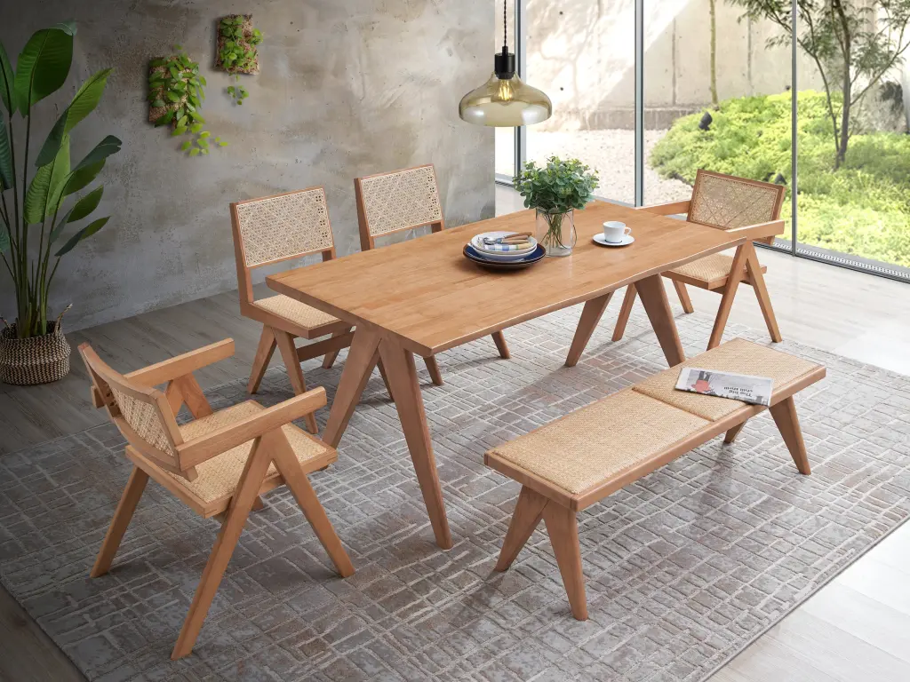 Velentina Dining Table Natural Finish DN02371 Natural Wood acme onsite store