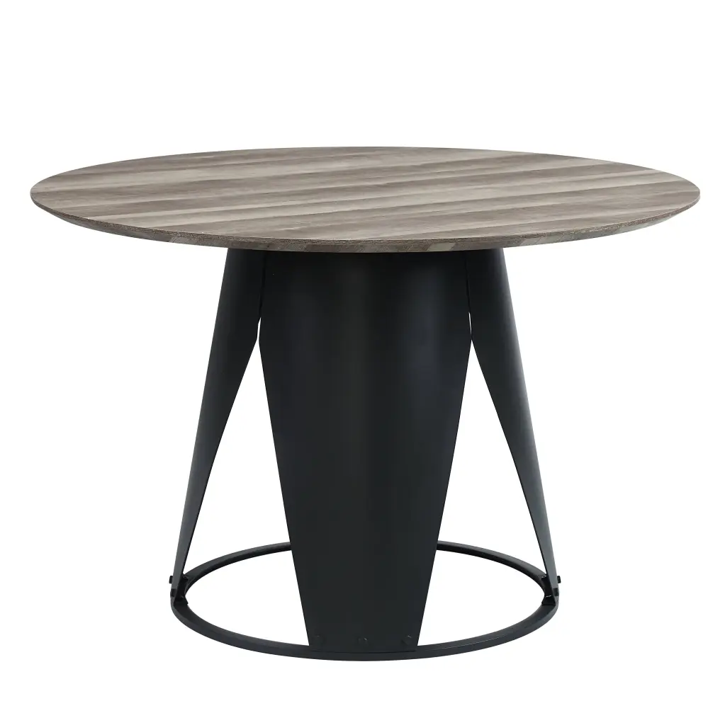 Zudora Round Dining Table Antique Oak & Black Finish Dn01948 Oak Wood acme onsite store