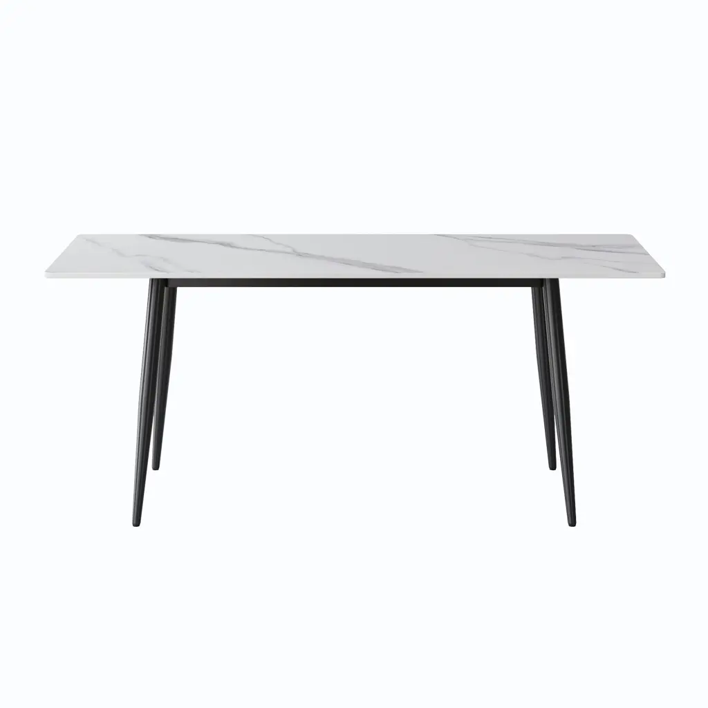 2M Dining Table Panel Only White Marble Finish atunus
