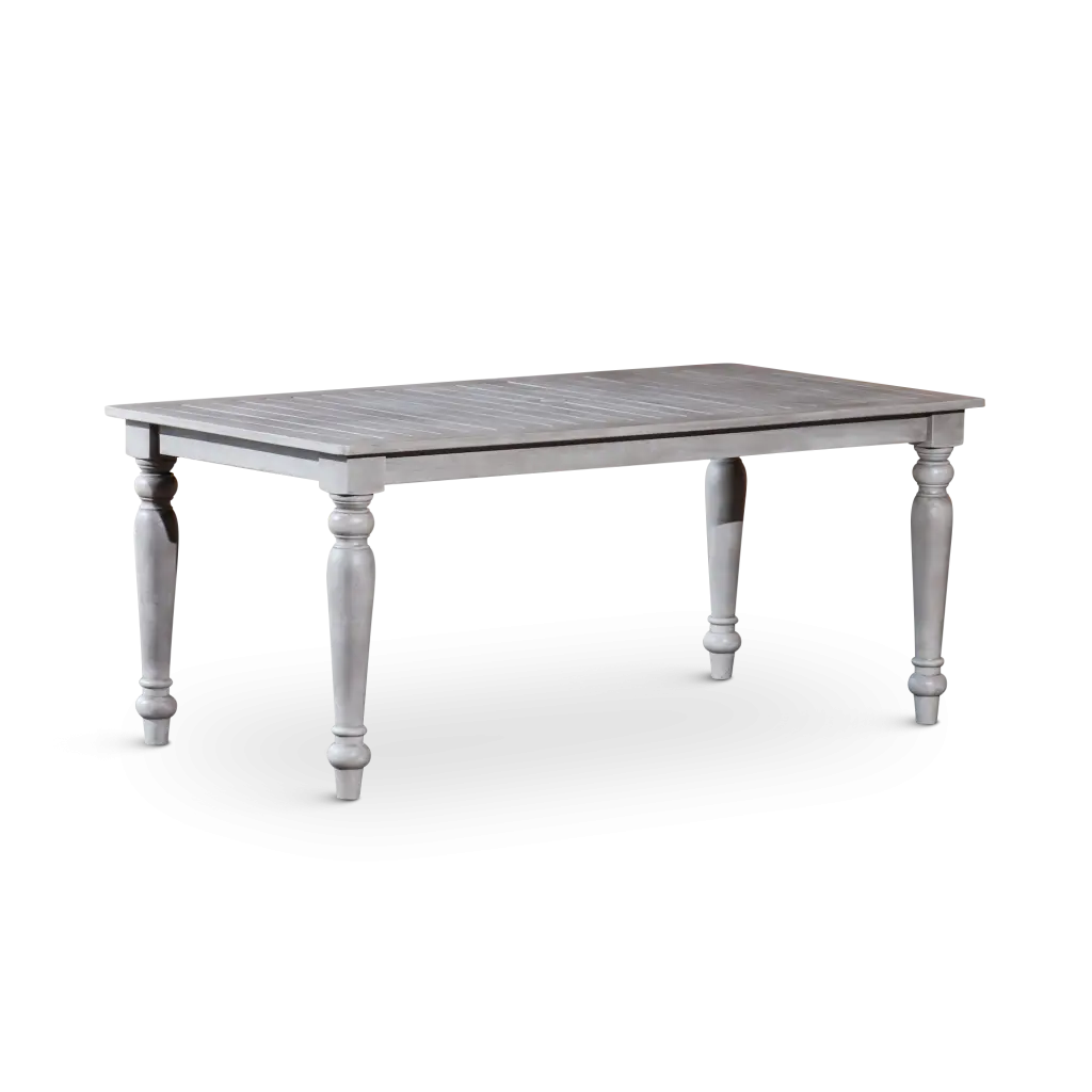 Rectangular Dining Table Silver Grey Solid Wood Modern Kitchen Table dty home