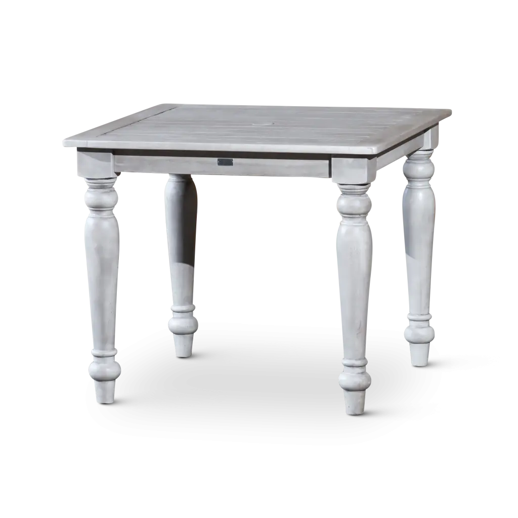 Square Dining Table Silver Grey Solid Wood Modern Kitchen Table dty home