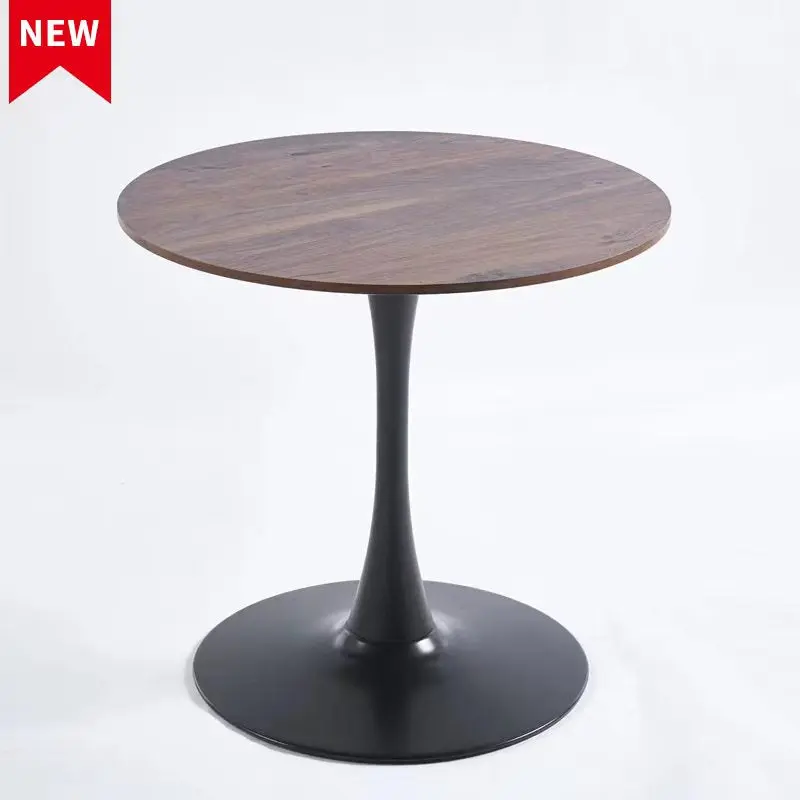 31.5 Inch Black And Walnut Tulip Table Mid Century Dining Table 2-4 People ego store