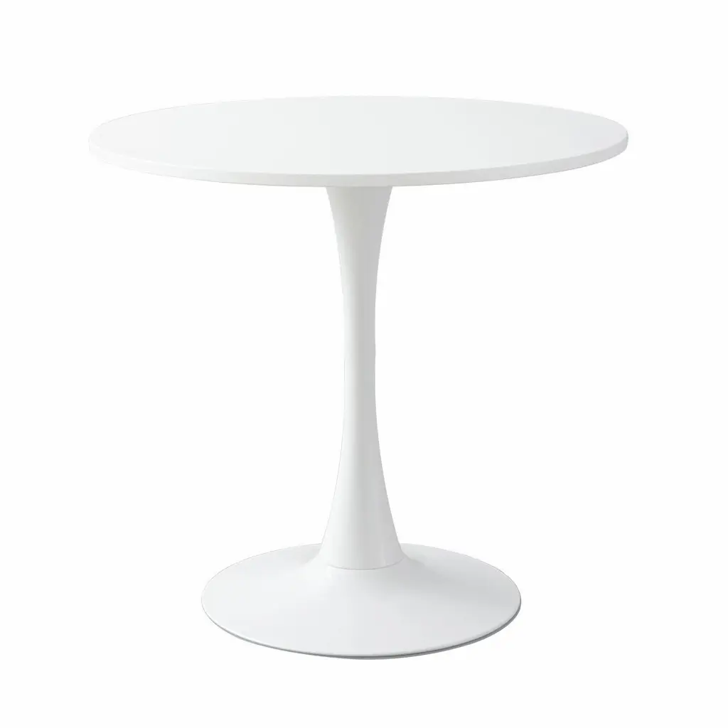 White Round Table Modern Dining Table Mdf Top And Steel Base Tulip Style Kitchen Furniture eheng