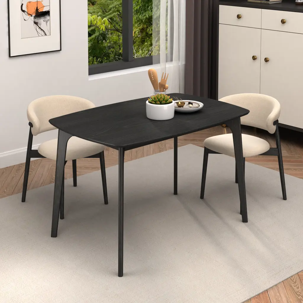 Solid Wood Dining Table Classic Elegance Your Dining Space Black familyroom furnitures
