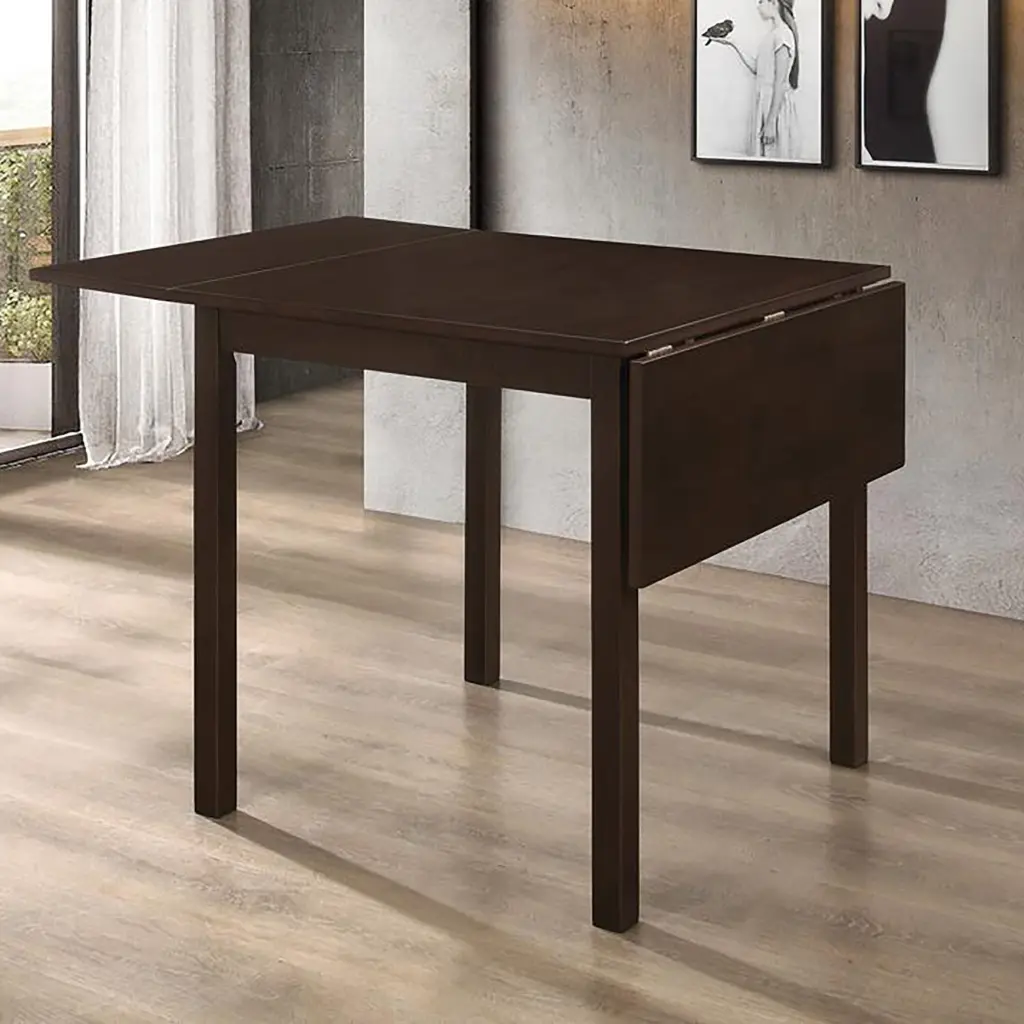 Cappuccino Dining Table Drop Extension Leaf Brown Dining Room Traditional furniture max