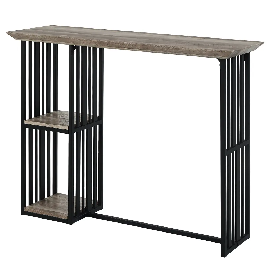 Oak and Sandy Black 2 Shelf Counter Height Table Oak Seats 4 Dining Room furniture max