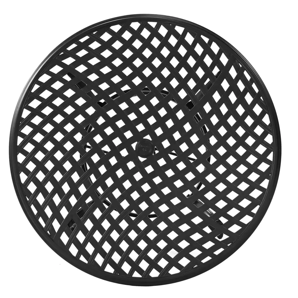 Round Dining Table Espresso Brown Aluminum gathercraft