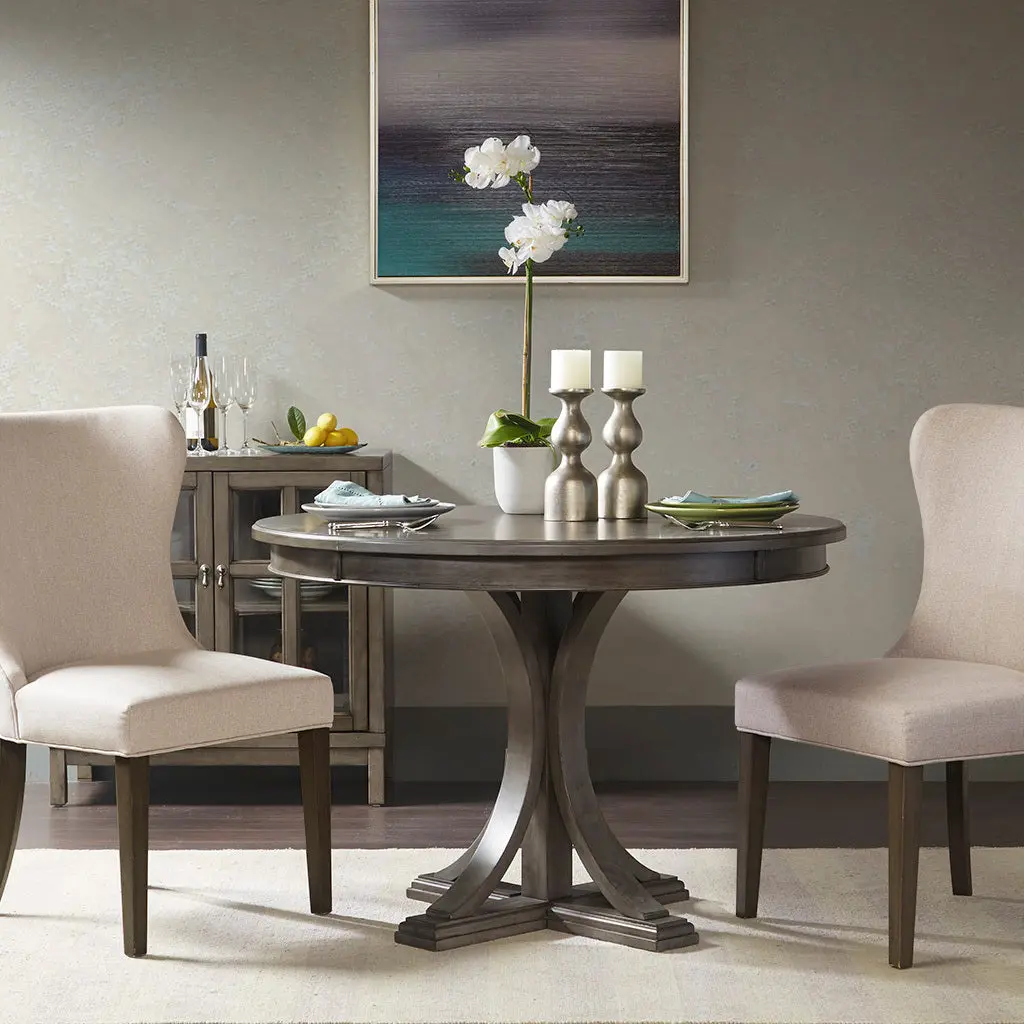 44 Inch Round Dining Table Solid Wood Finish Timeless Design Dining Room jla