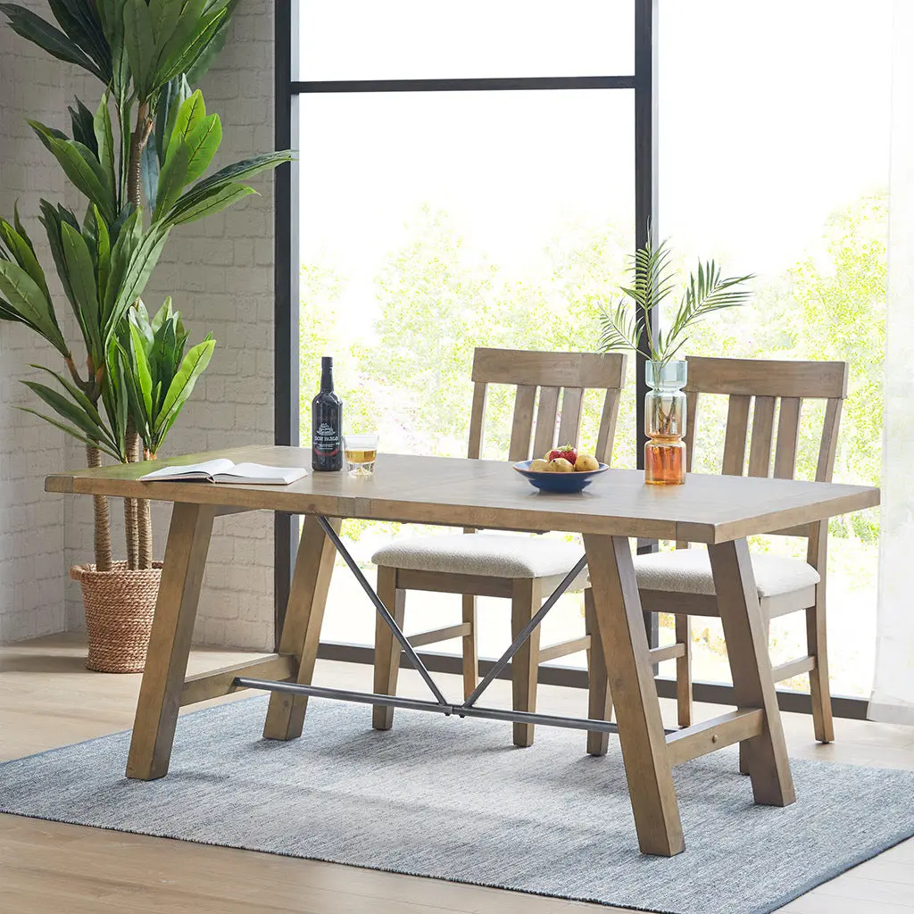 Sonoma Dining Table Natural Wood Solid Wood Rectangular Kitchen Table jla