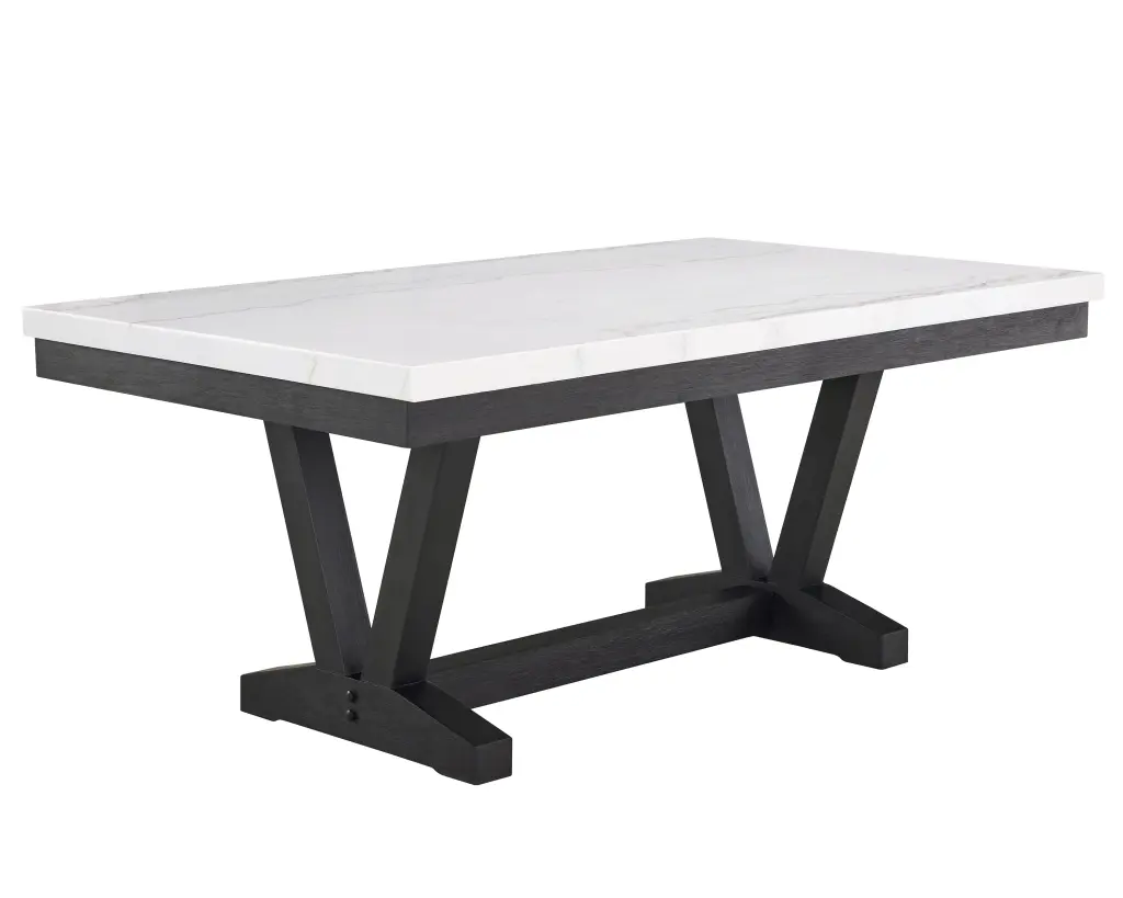 1Pc Transitional Modern Formal Dining Table White Authentic Marble Rectangular kanepe