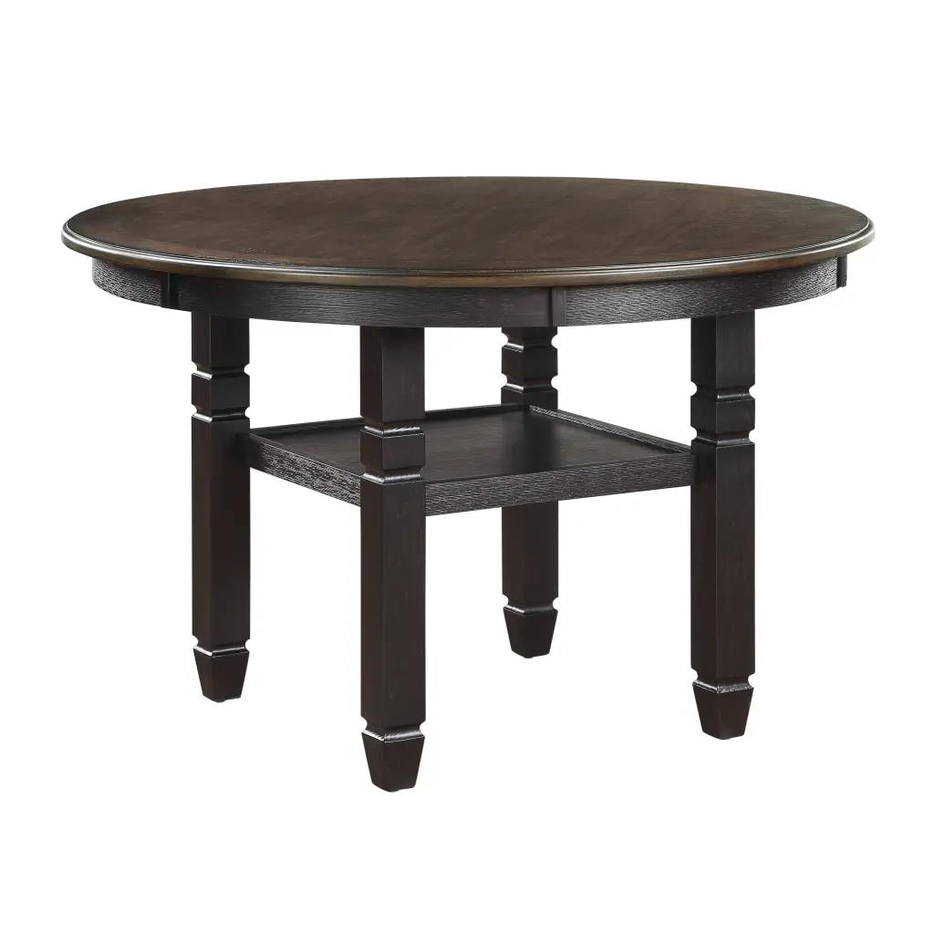 Brown and Black White Finish Dining Table Presentation Shelf kanepe
