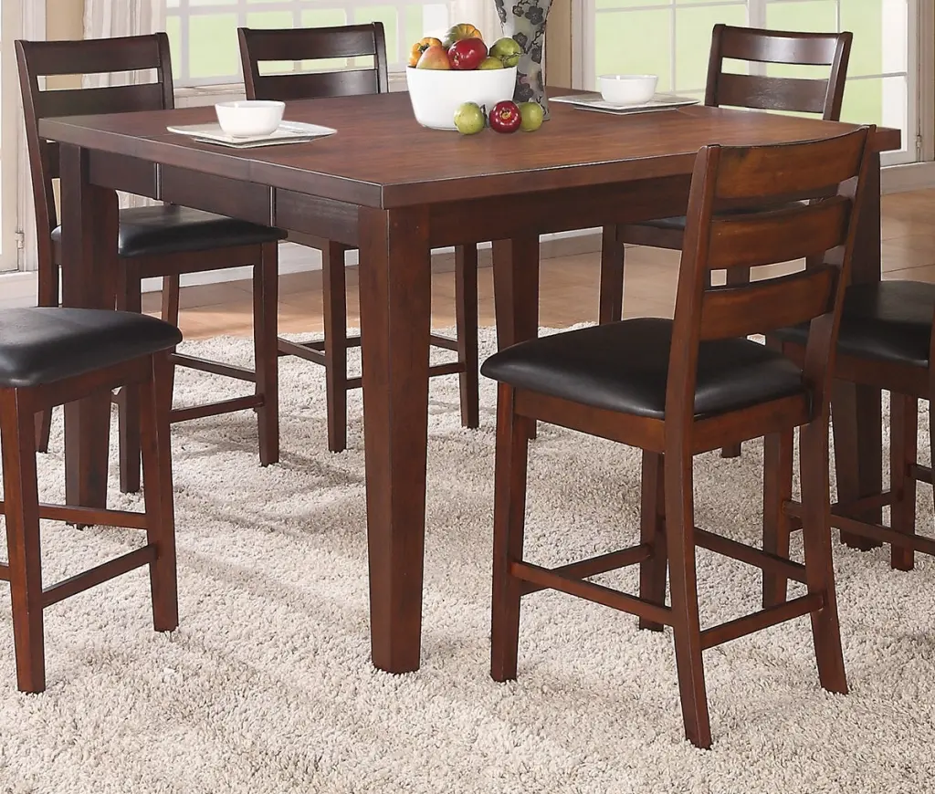 Counter Height Dining Table Leaf 1Pc Table Only Rubber Wood Finish kanepe