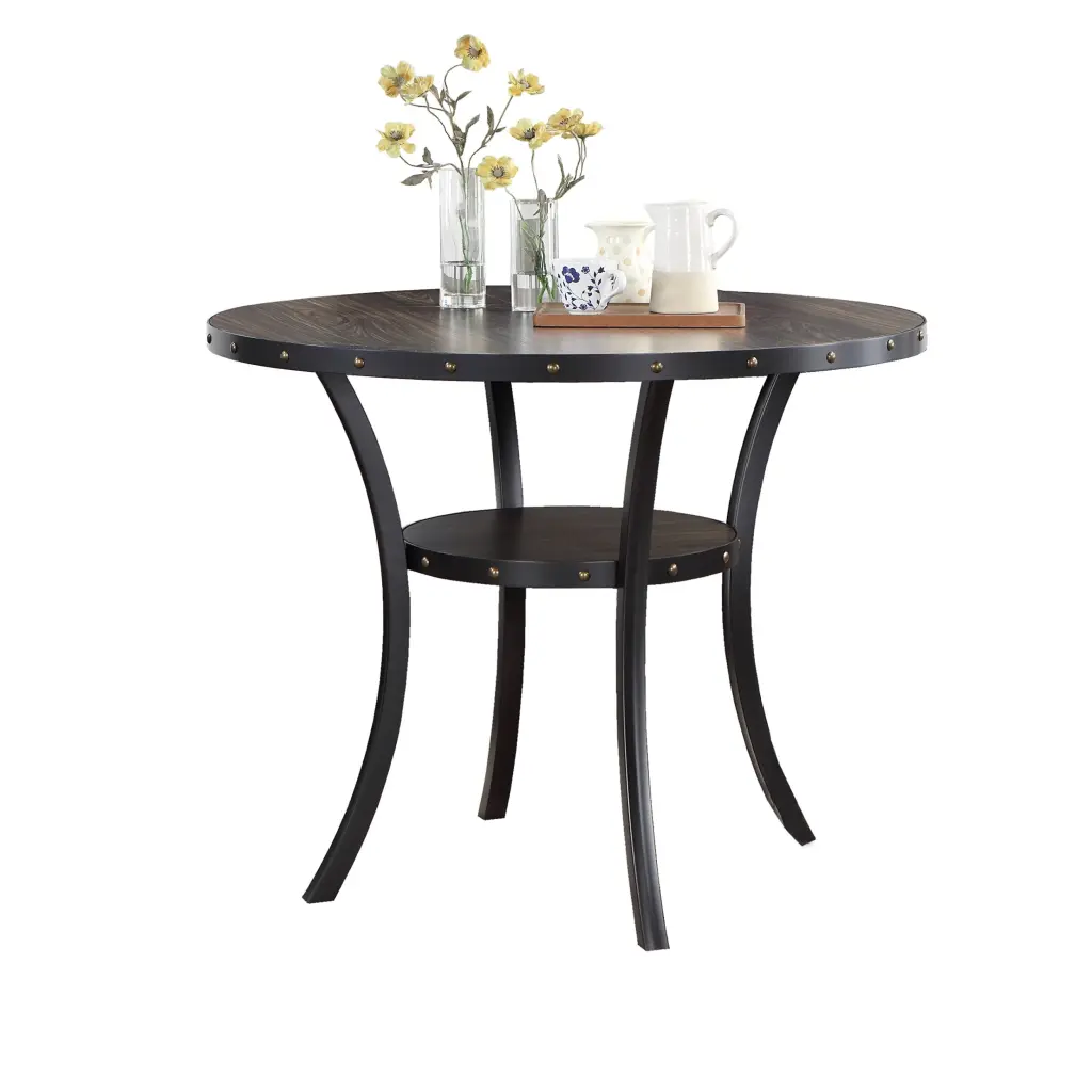 Dining Room Furniture Natural Wooden Round Dining Table 1Pc Counter Height kanepe