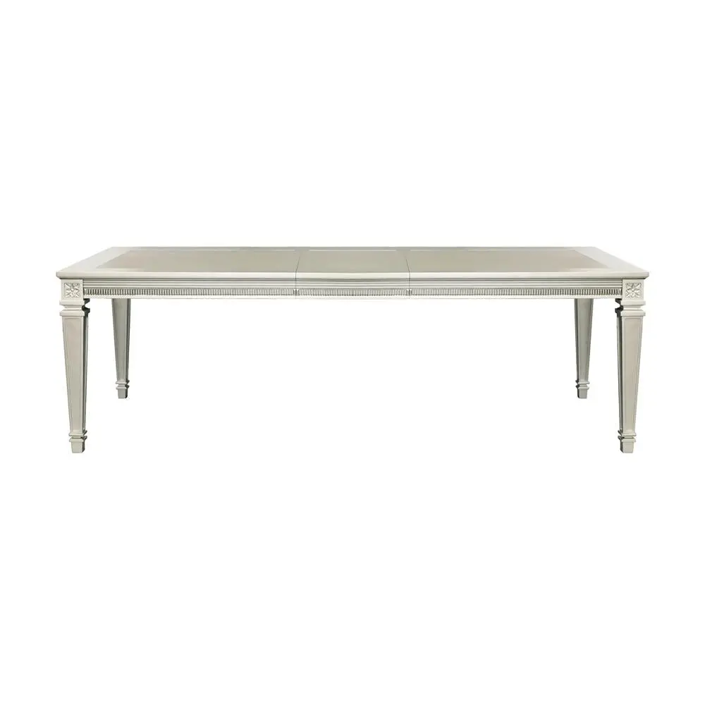 Modern Glam Silver Finish Dining Table Extension Leaf kanepe