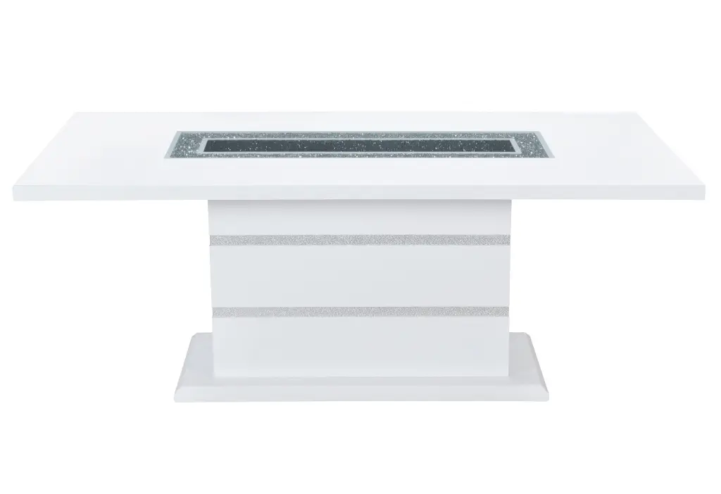 Ariya White Dining Table White Rubber Wood Kitchen Furniture luxe modern furniture