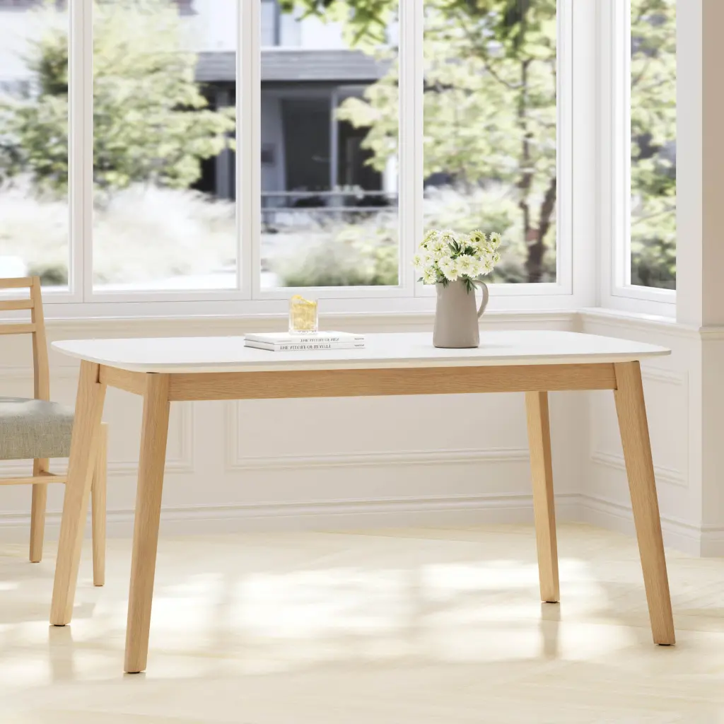 White Oak MDF Dining Table Kitchen and Dining Room nh-bo
