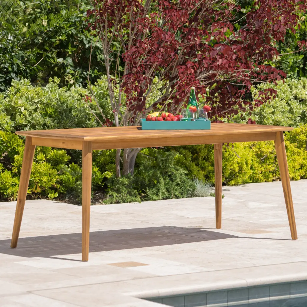 Acacia Wood Dining Table Teak Finish Kitchen And Dining Room nh-gardenpara