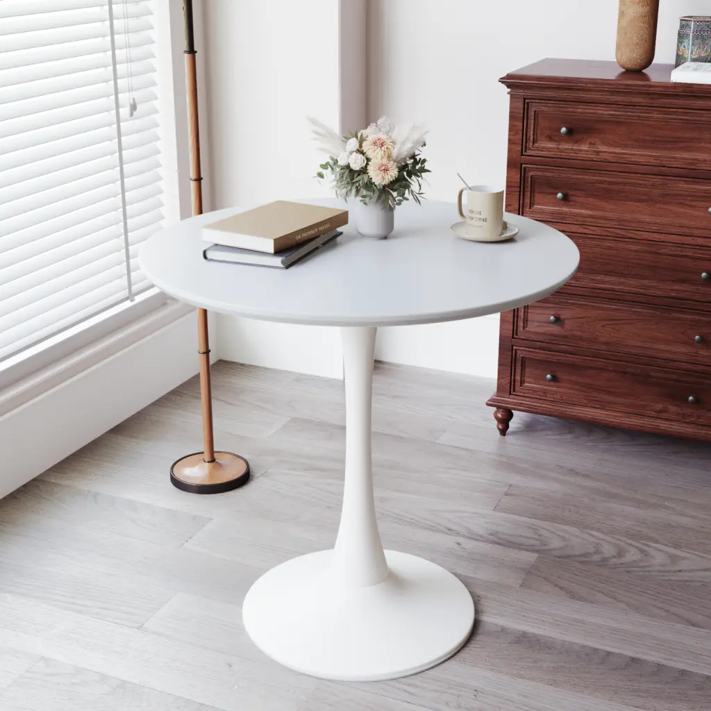 White Round Dining Table 31.5 Inch Tulip Table Kitchen Dining Table 2-4 nuoli furniture
