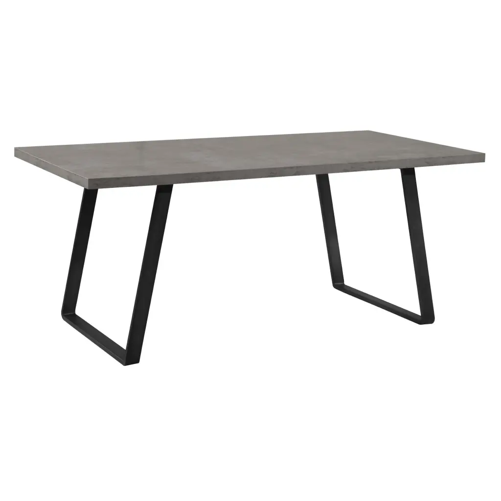 Rectangular Gray Dining Table Metal Angled Sled Base royal hampton