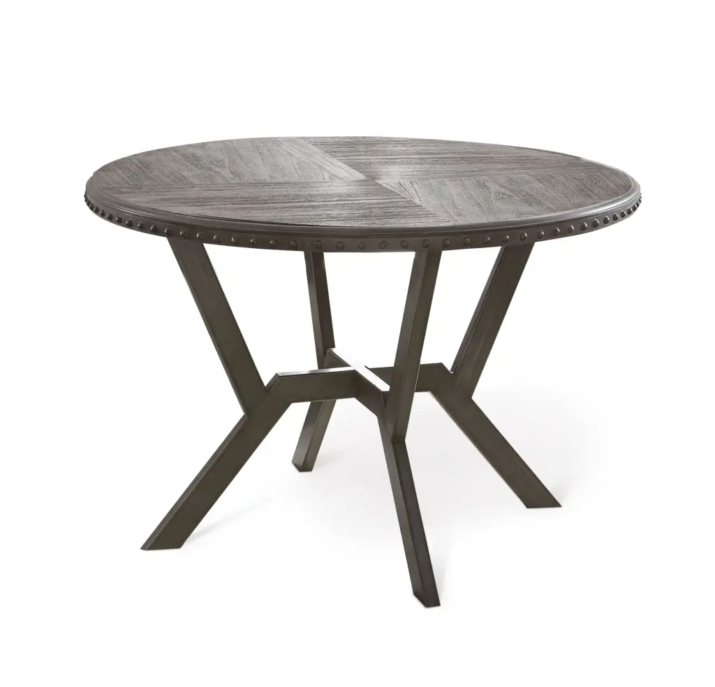 Alamo Round Dining Table Dark Gray Metal Modern Kitchen Table steve silver furniture