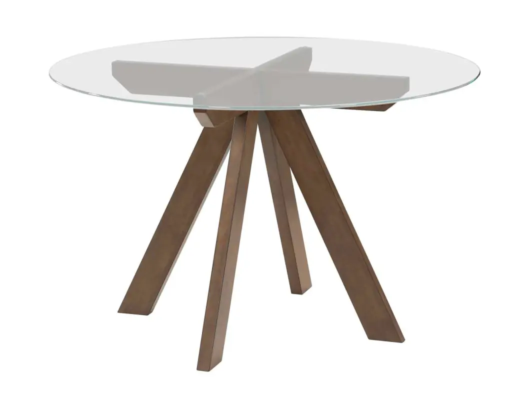 Wade Table Round Glass Top Dark Brown Wood Modern Dining Table steve silver furniture