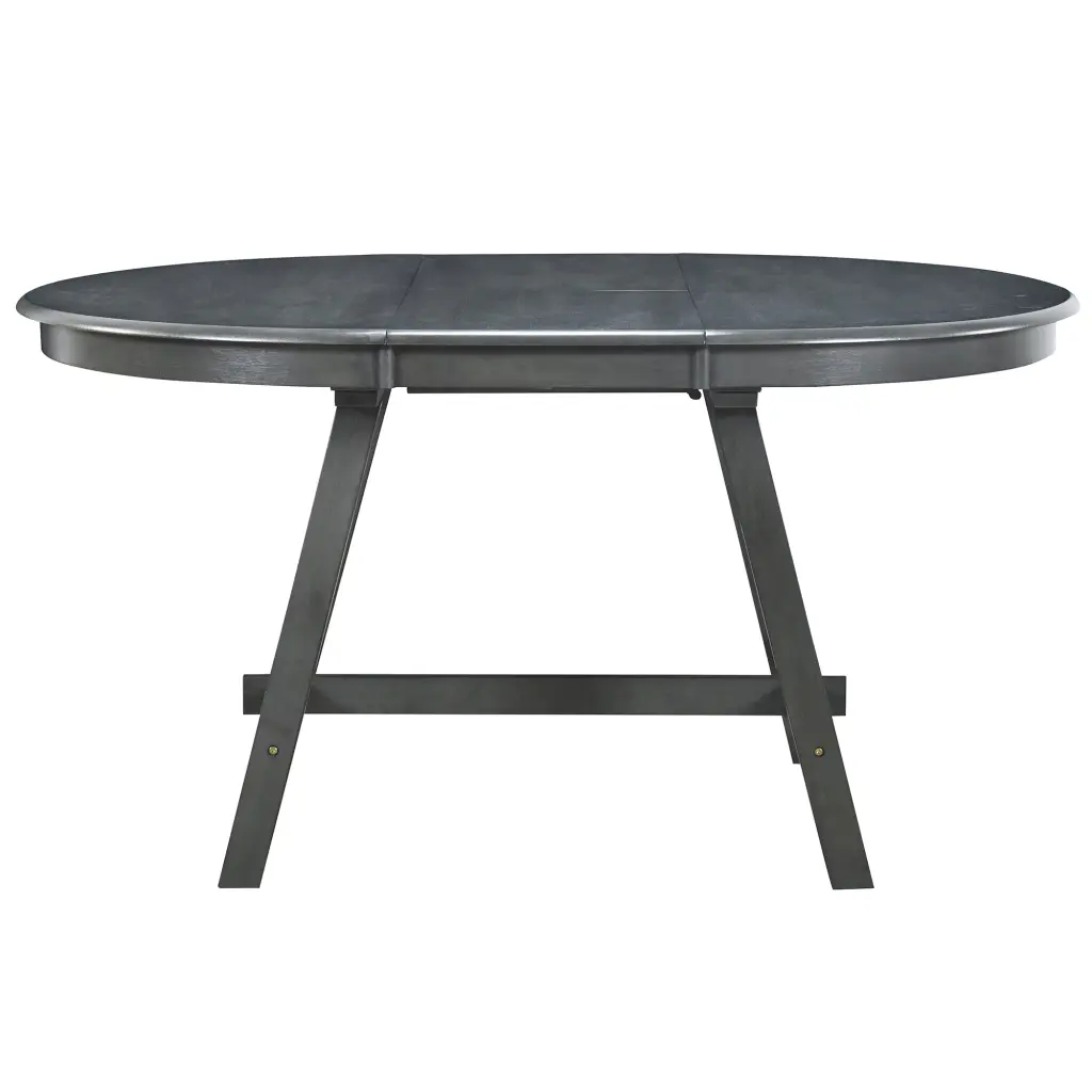 Wood Round Extendable Dining Table Gray Dining Room trexm