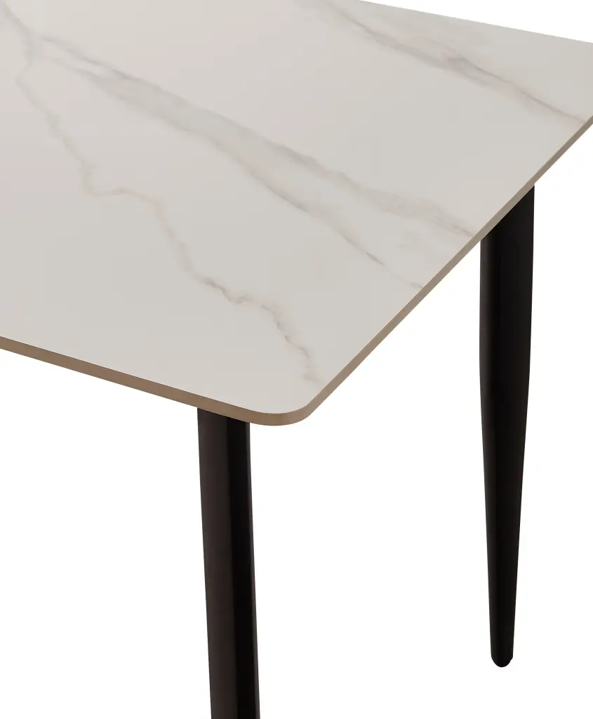 55" Rectangular White Dining Table Kitchen Table Porcelain Top w1911