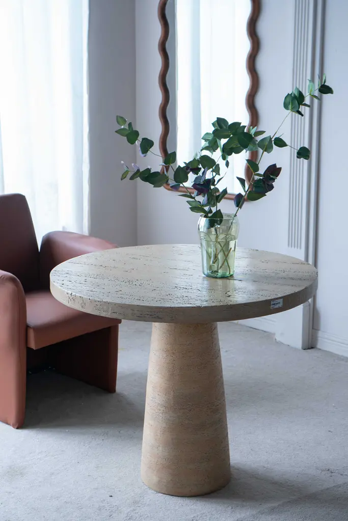 36x36x30 Inch Cream Round Dining Table Pedestal Base Kitchen and Dining Room w2078