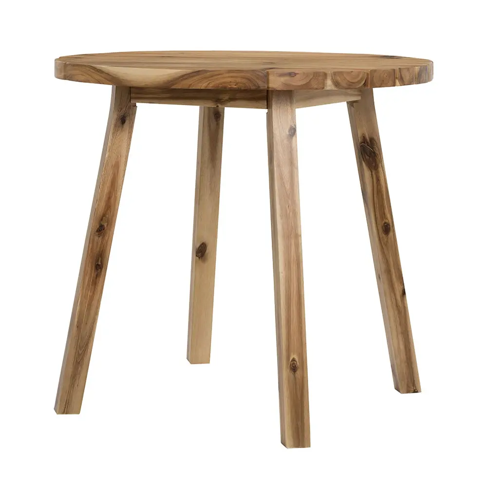 D32X30 Round Dining Table Solid Wood Natural Wood Brown Primary Living Room Table w2078