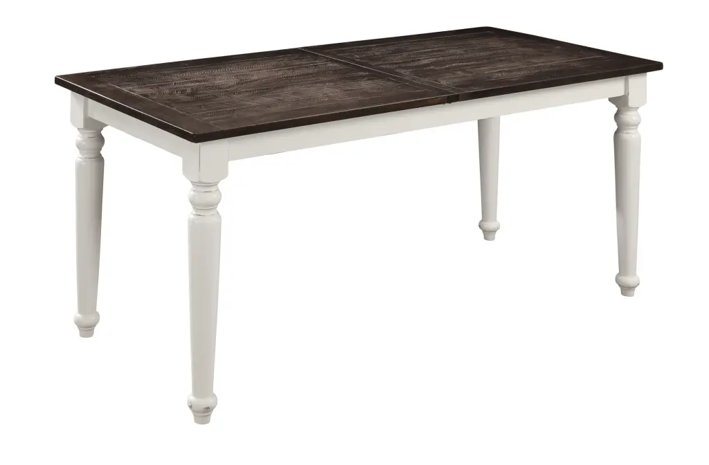 Mountina Brown White Collecting Dining Table Leaf Extendable Kitchen Table wallace - bay
