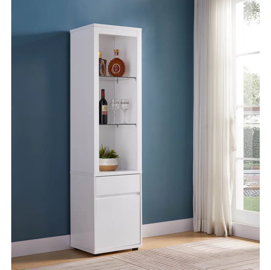 Contemporary Presentation Cabinet Three Glass Shelves id international- inc.