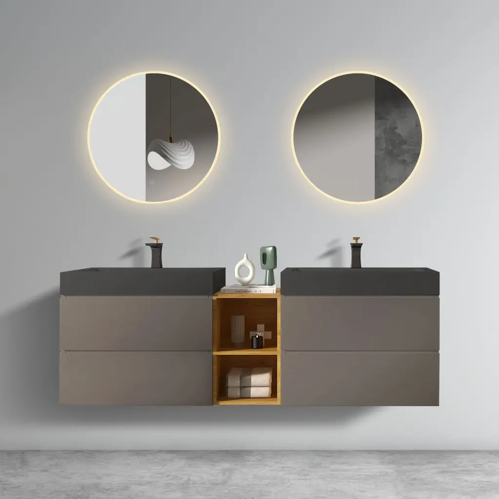 U096 Alice72W 102 Alice 72 Inch Space Gray Bathroom Vanity Double Sink and Modern Design abay home
