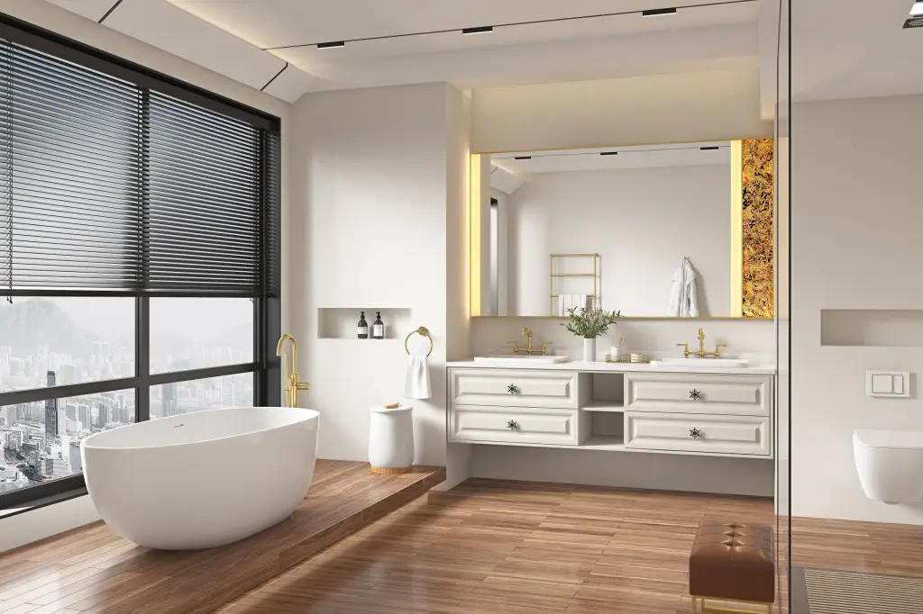 84x23x21 Inch Wall Hung Double Sink Bath Vanity Cabinet Bathroom rnb