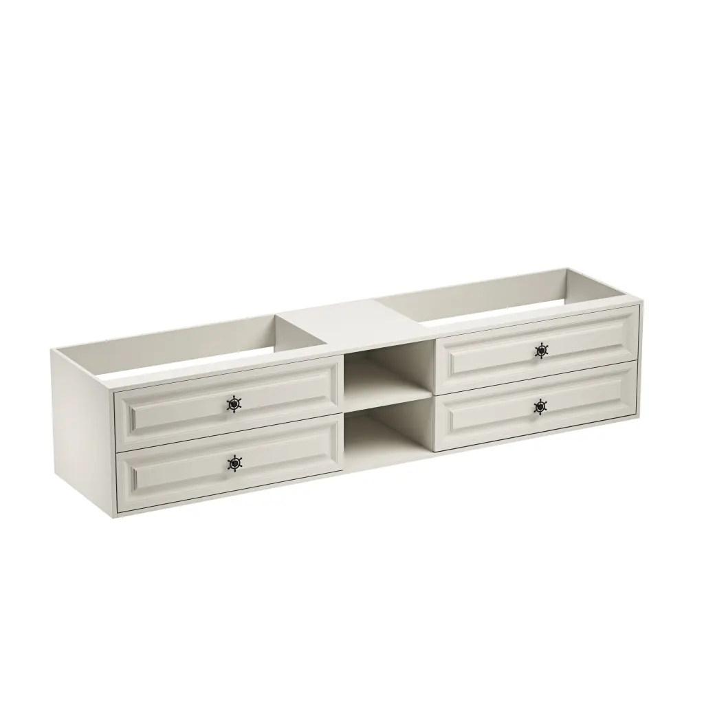 96x23x21 Inch Wall Hung Double Sink Bath Vanity Cabinet rnb