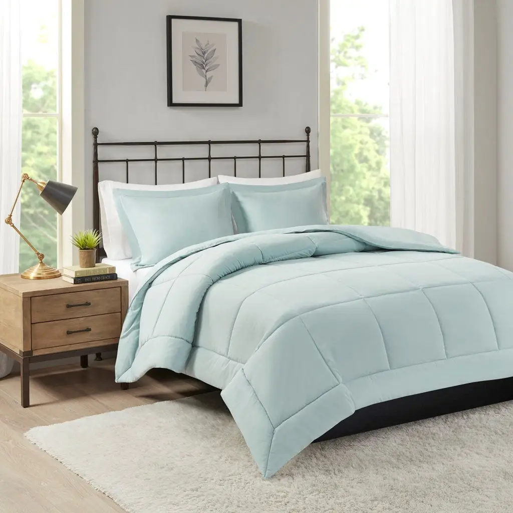 Microcell Down Alternative Easier Mini Set Queen Size Blue Microfiber jla