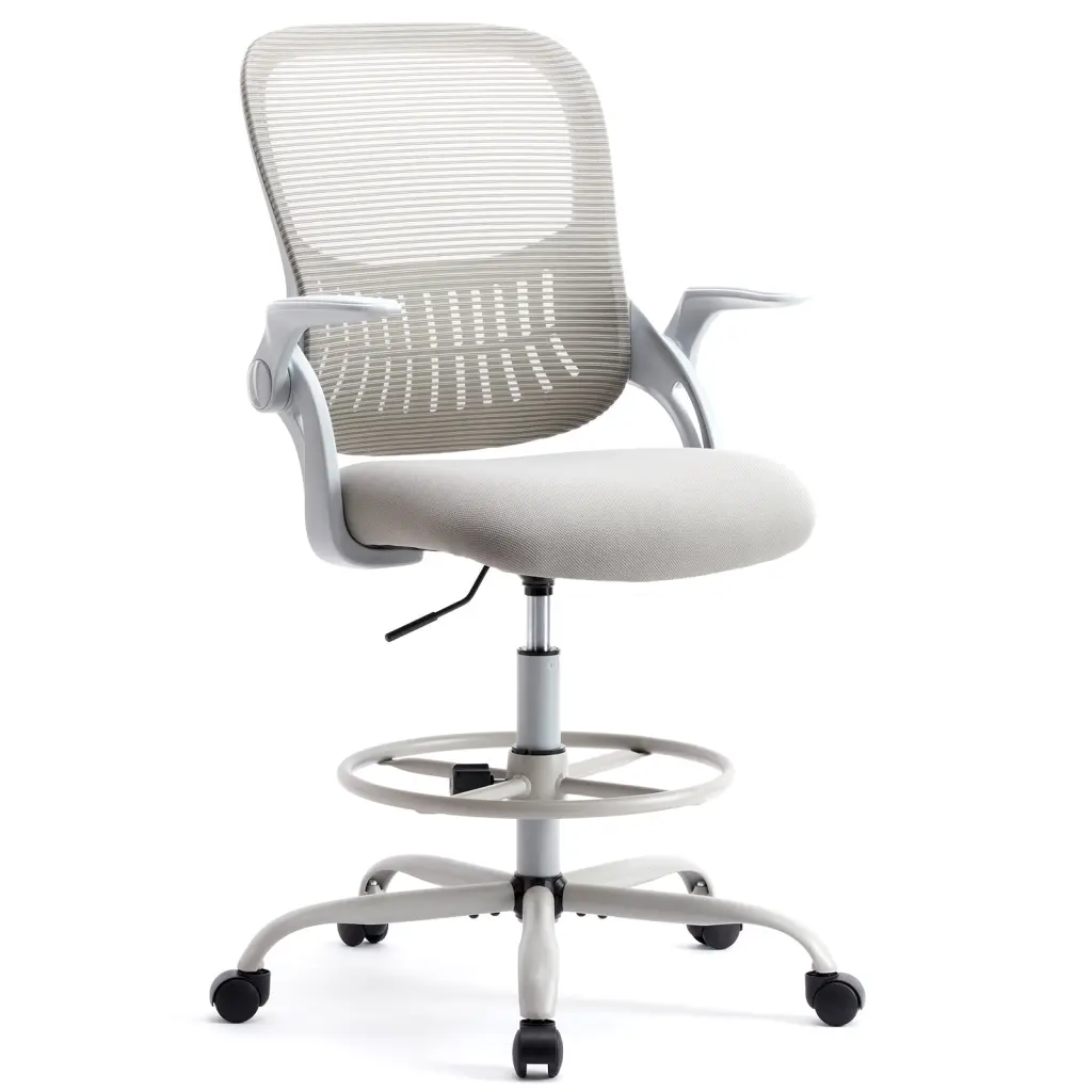 Sweetcrispy Drafting Tall Office Chair Ergonomic High Desk Chair Adjustable Height w2201