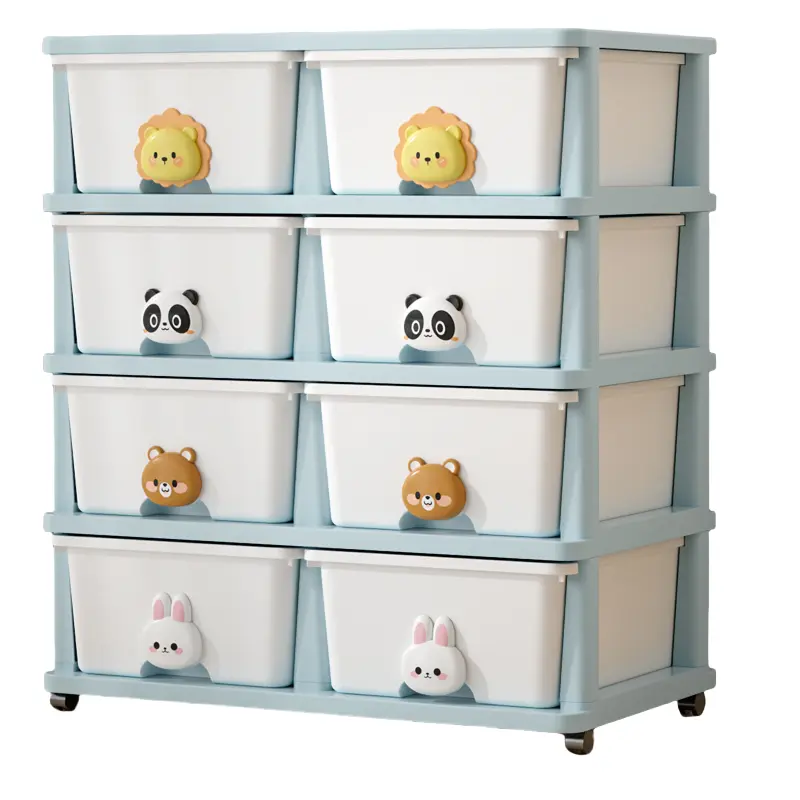 Drawer Storage Rack 8 Drawers 4 Layer Flexible Mobility Wheels w2873