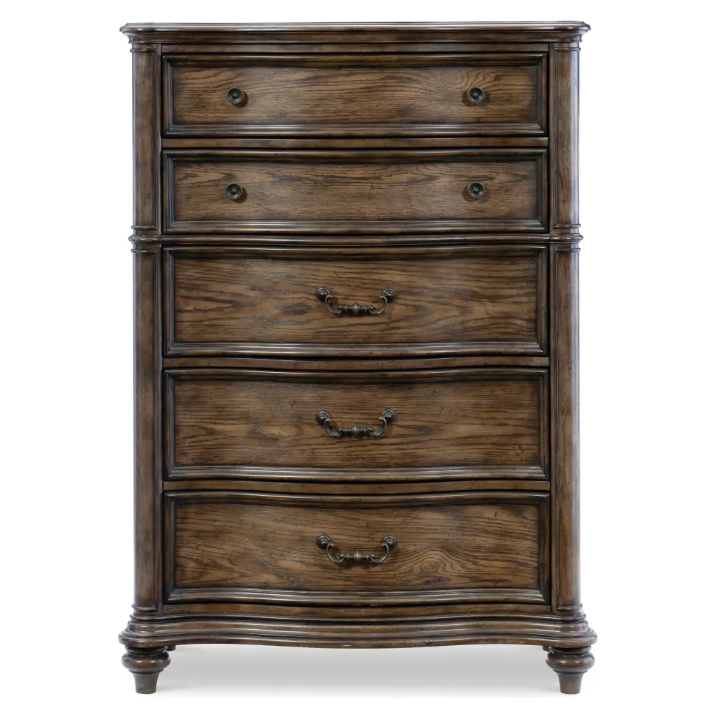 Traditional Chest 5 Drawers Timeless Brown Oak Finish Wooden Dresser kanepe