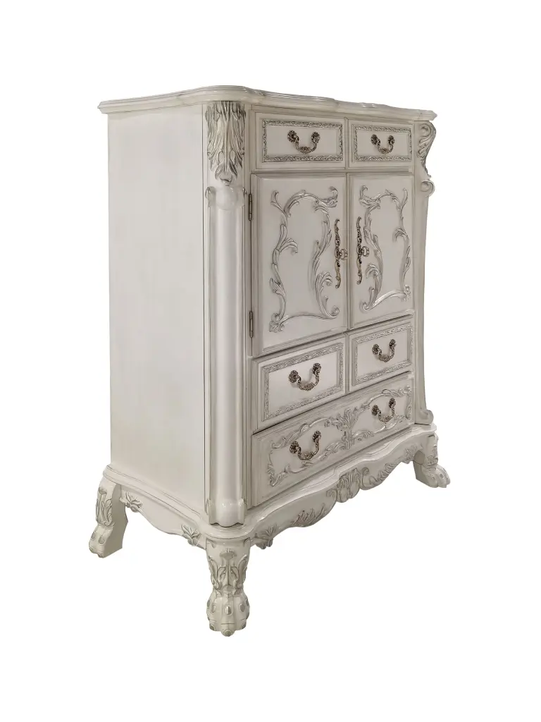 Dresden Ii Chest White Pu Finish Modern Bedroom Storage Furniture acme onsite store