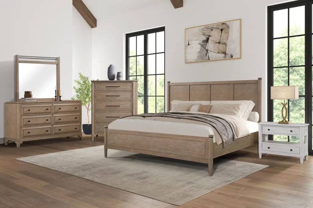 5 Drawer Door Chest Sand Finish Solid Wood and MDF ihomefurnishings