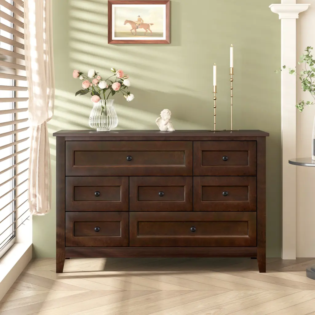 Solid Wood Spray Painted Drawer Dresser and Bar Buffet Tableware Cabinet jxy furniture