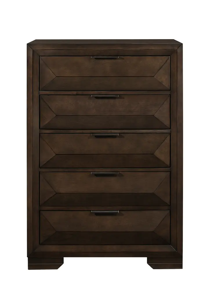 Contemporary Design 5 Drawers Chest Warm Espresso Bedroom Furniture kanepe
