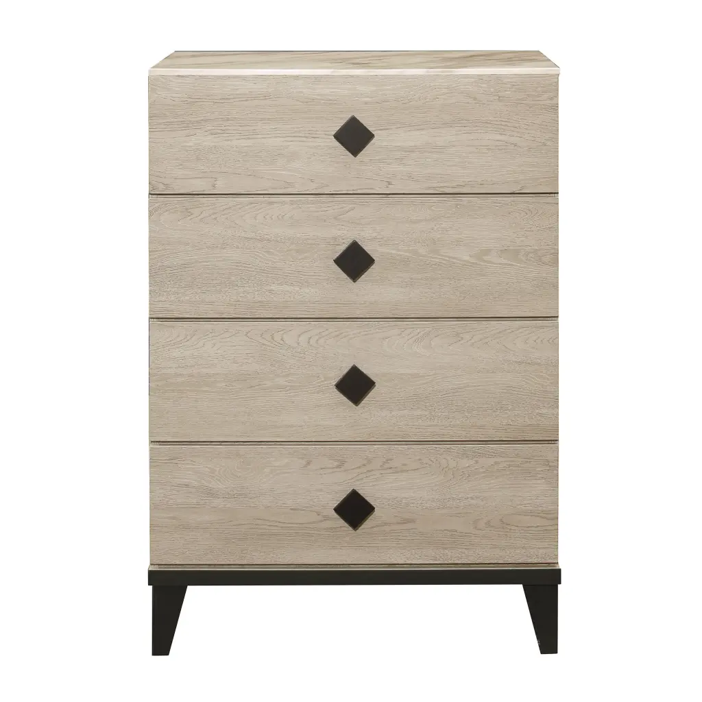 Modern Design Bedroom Furniture 1Pc Cream Finish And Black 4 Drawers Chest kanepe