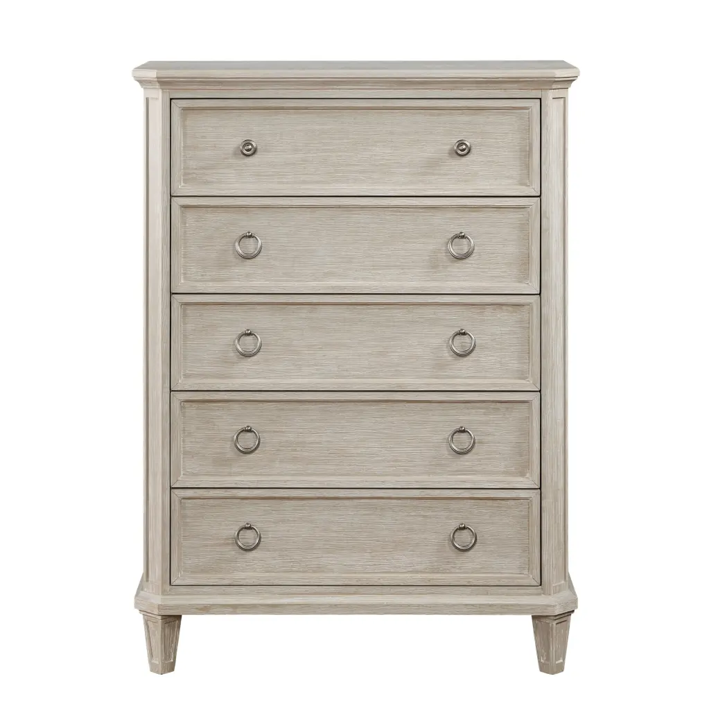 Traditional Design Bedroom Furniture 1 Piece Chest 5 Drawers Light Brown Finish kanepe