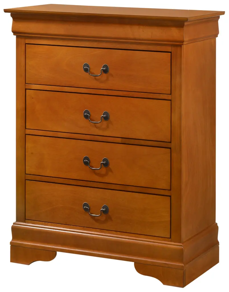 Louis Phillipe G3160 BC 4 Drawer Chest Oak Finish Particle Board Dresser glory furniture