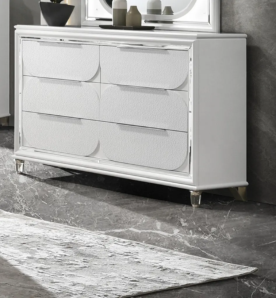 1Pc Modern Contemporary Dresser Six Storage Drawers Jewelry Tray White Bedroom Furniture kanepe